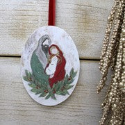 4x6" Oval MDF Ornament, Jewel Tone Holy Family