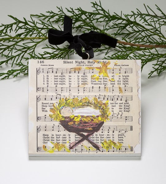 5x3" Silent Night Manger Ornament
