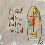 Stained Glass Be Still Tea Towel